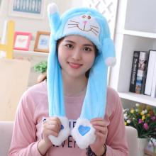 Doraemon Plush Hat Ear Shape Can Move Cap Plush Gi...