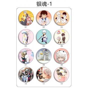 Gintama  anime brooches pins set(24pcs a set)