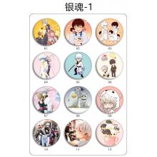 Gintama  anime brooches pins set(24pcs a set)