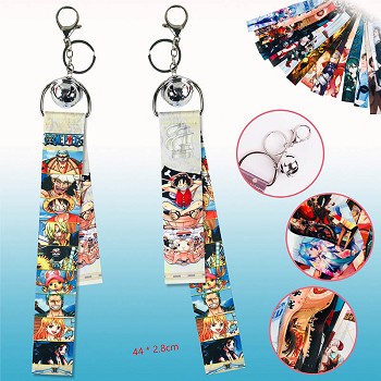 One Piece anime lanyard strap bells keyrings key chains