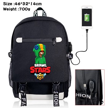 Brawl Stars game USB charging laptop backpack school bag