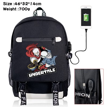 Undertale game USB charging laptop backpack school bag