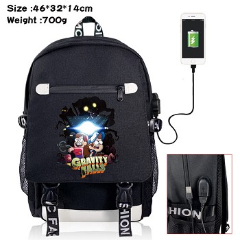 Gravity Falls anime USB charging laptop backpack school bag