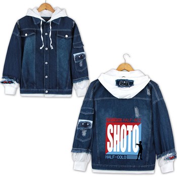 My Hero Academia anime fake two pieces denim jacket hoodie cloth