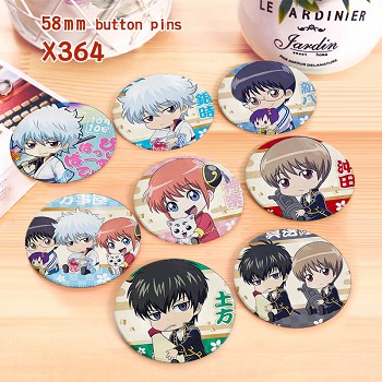 Ginata anime brooches pins set(8pcs a set)