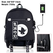 Demon Slayer anime USB charging laptop backpack school bag