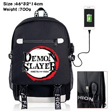 Demon Slayer anime USB charging laptop backpack sc...