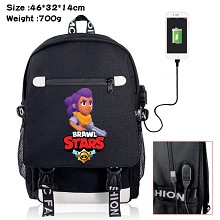 Brawl Stars game USB charging laptop backpack scho...