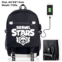 Brawl Stars game USB charging laptop backpack scho...