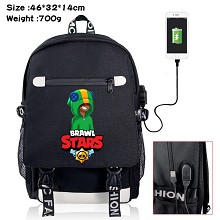 Brawl Stars game USB charging laptop backpack scho...