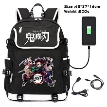 Demon Slayer anime USB charging laptop backpack school bag