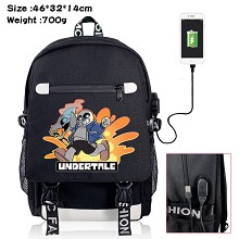 Undertale game USB charging laptop backpack school bag