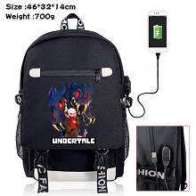 Undertale game USB charging laptop backpack school bag