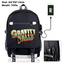 Gravity Falls anime USB charging laptop backpack school bag