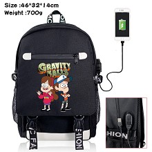 Gravity Falls anime USB charging laptop backpack s...