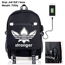 Stranger Things USB charging laptop backpack school bag