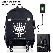 Arknights anime USB charging laptop backpack schoo...