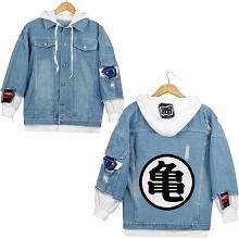 Dragon Ball anime fake two pieces denim jacket hoo...