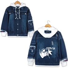 Naruto anime fake two pieces denim jacket hoodie cloth