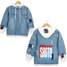 My Hero Academia anime fake two pieces denim jacket hoodie cloth