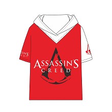 Assassin's Creed game cotton short sleeve hoodie t...