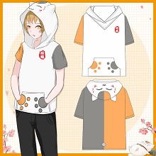 Natsume yuujinchou cotton short sleeve hoodie t-sh...