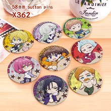 The Seven Deadly Sins anime brooches pins set(8pcs a set)