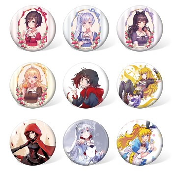 RWBY anime brooches pins set(9pcs a set)