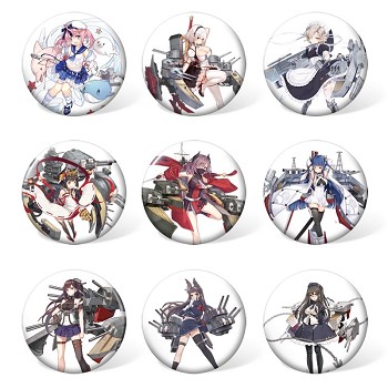 Azur Lane anime brooches pins set(9pcs a set)