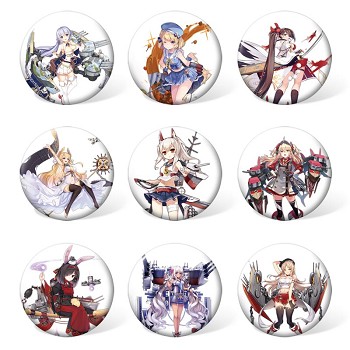 Azur Lane anime brooches pins set(9pcs a set)