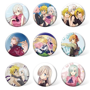 The Seven Deadly Sins anime brooches pins set(9pcs a set)