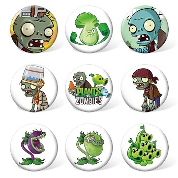 Plants vs Zombies game brooches pins set(9pcs a set)