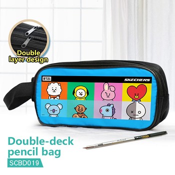 BT21 BTS star double deck pencil bag pen bag