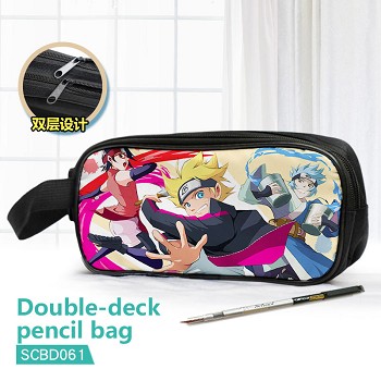 Naruto anime double deck pencil bag pen bag