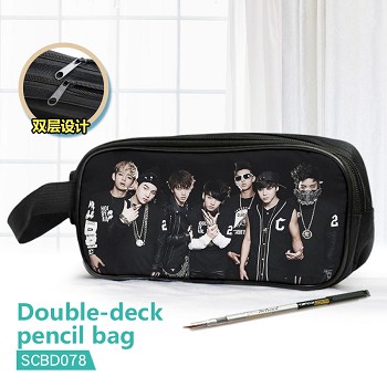 BTS star double deck pencil bag pen bag