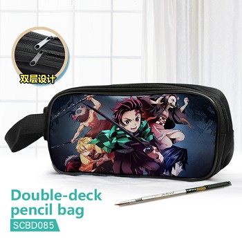 Demon Slayer anime double deck pencil bag pen bag