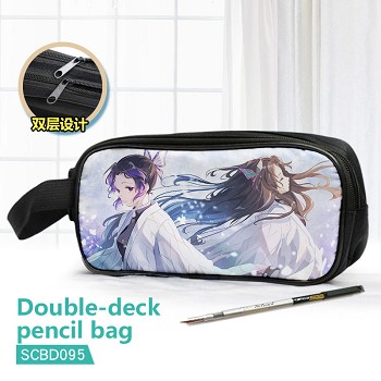 Demon Slayer anime double deck pencil bag pen bag