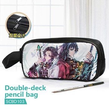 Demon Slayer anime double deck pencil bag pen bag