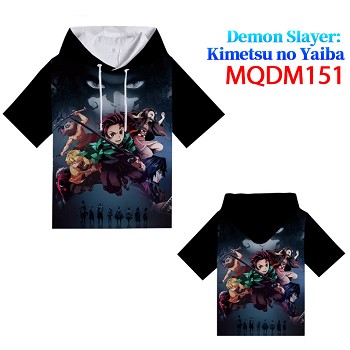 Demon Slayer anime short sleeve hoodie t-shirt cloth