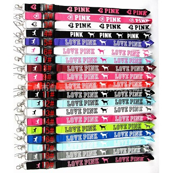 LOVE PINK neck strap Lanyards for keys ID card gym phone straps USB badge holder diy hang rope