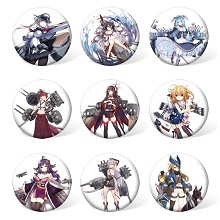 Azur Lane anime brooches pins set(9pcs a set)