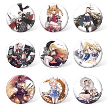 Azur Lane anime brooches pins set(9pcs a set)