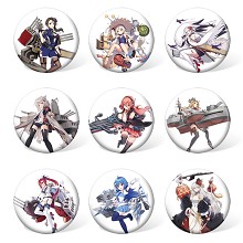 Azur Lane anime brooches pins set(9pcs a set)