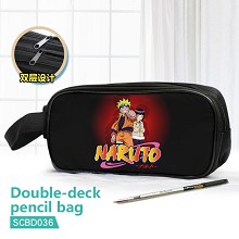 Naruto anime double deck pencil bag pen bag