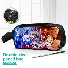 Black Clover anime double deck pencil bag pen bag