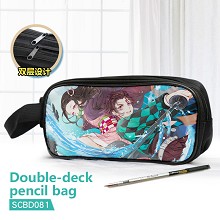 Demon Slayer anime double deck pencil bag pen bag