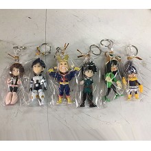 My Hero Academia anime figure doll key chains set(6pcs a set)