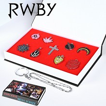 RWBY Ruby Rose anime key chains a set