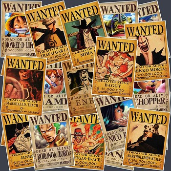 One Piece wanted anime waterproof stickers set(25pcs a set)