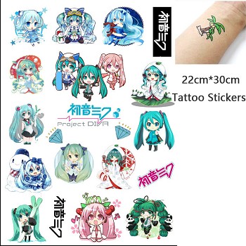 Hatsune Miku anime waterproof tattoo stickers